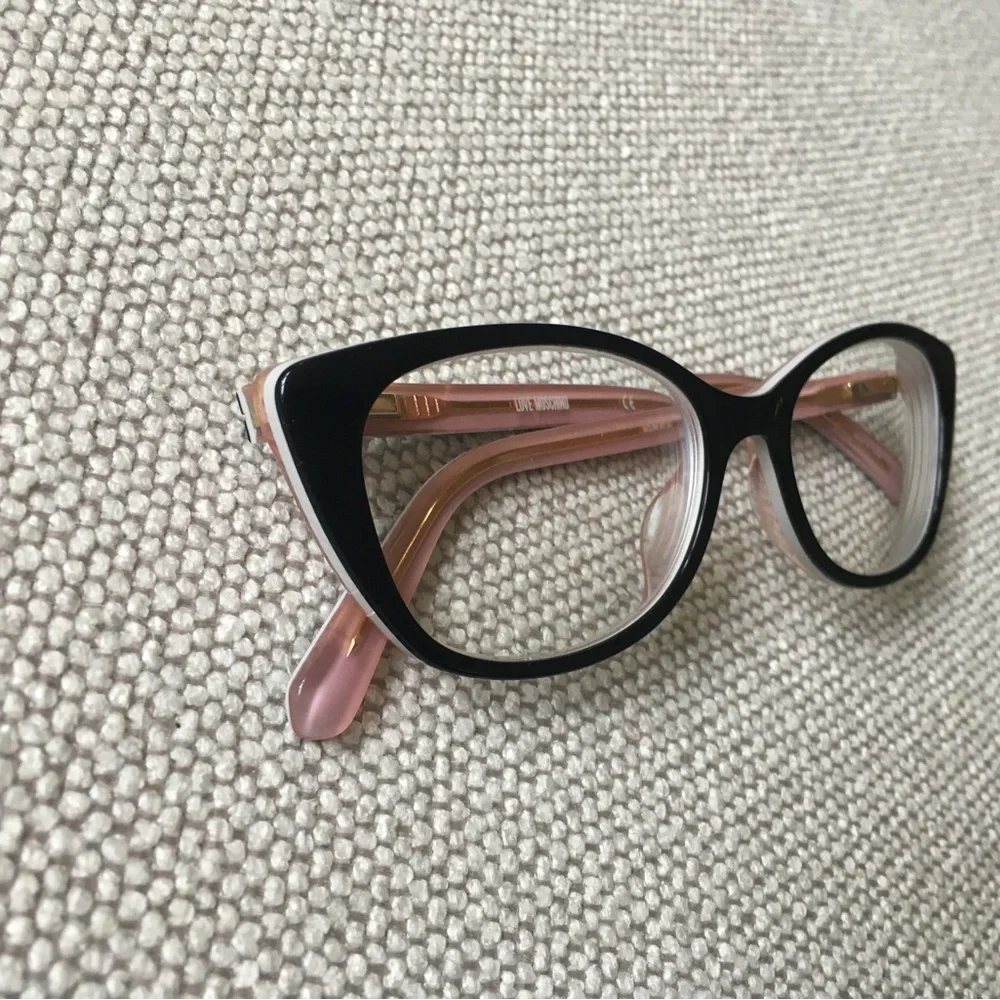 Love Moschino MOL548 - 807 Black Black & Pink Cat-Eye Optical Frames